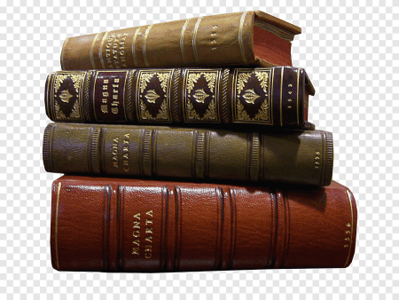 Стопка старинных книг на прозрачном фоне