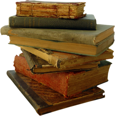 Исторические книги на прозрачном фоне
