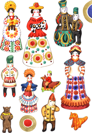 Роспись дымковской игрушки