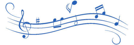 Синие Ноты на прозрачном фоне