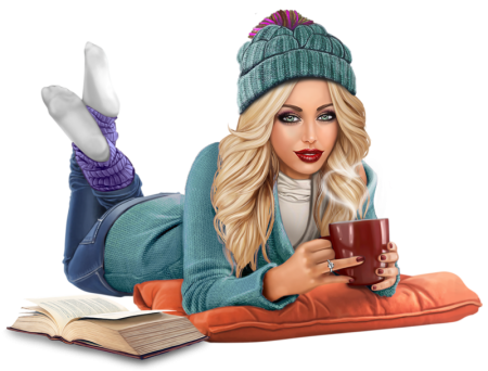 Рисованные девушки на прозрачном фоне
