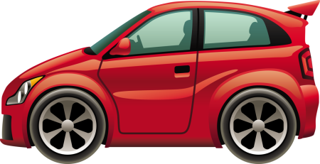 Мультяшный красный автомобиль
