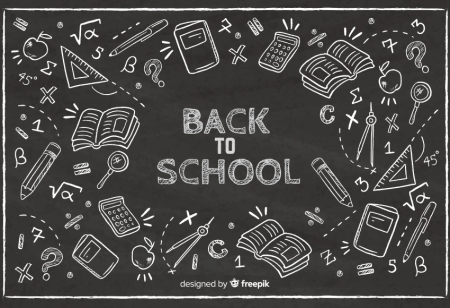 Back to School мелом на доске