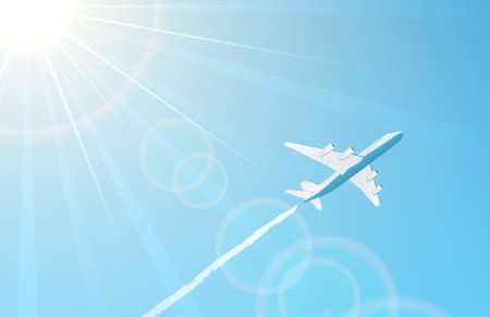 Самолет в небе для детей