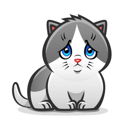 Плачущий котенок мультяшный