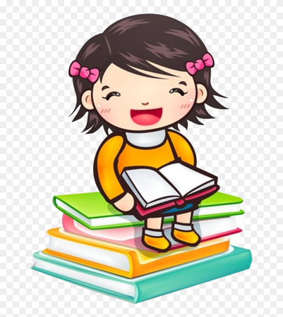 Девочка с книжкой мультяшная