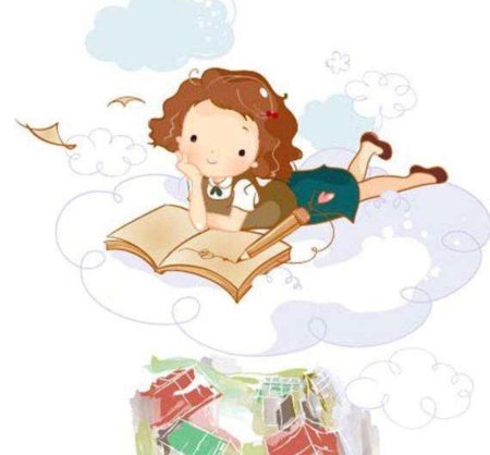 Девочка с книжкой вектор