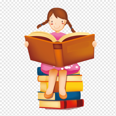 Девочка с книжкой мультяшная