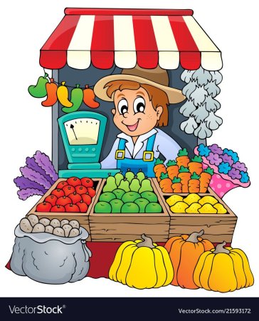 Продавец мультяшный