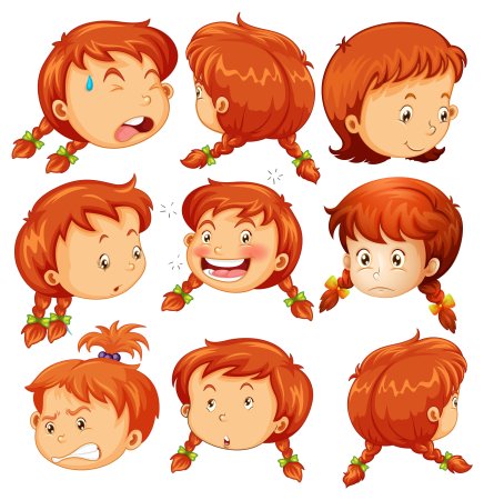 Мультяшные дети с разными эмоциями