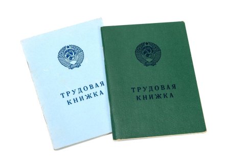 Трудовая книжка на прозрачном фоне