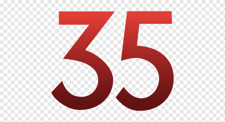 Цифра 35 красная