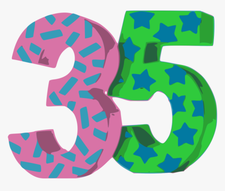 Красивые цифры 35 на юбилей