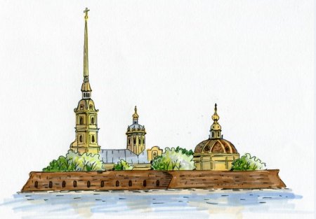 Санкт-Петербург Петропавловская крепость вектор