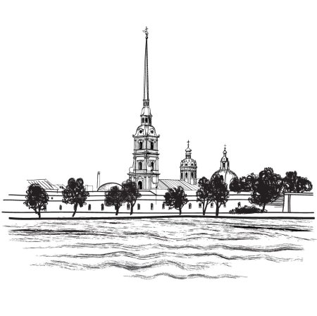 Санкт-Петербург зарисовки Петропавловская крепость