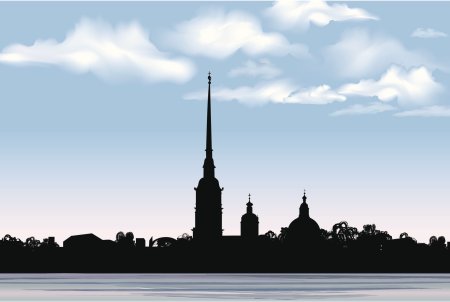 Санкт-Петербург Петропавловская крепость вектор