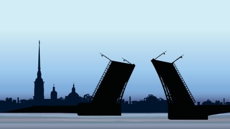 Дворцовый мост СПБ вектор