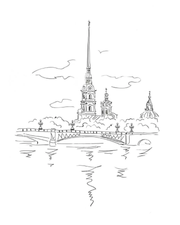 Графика Петропавловск Петропавловская крепость в Санкт-Петербурге