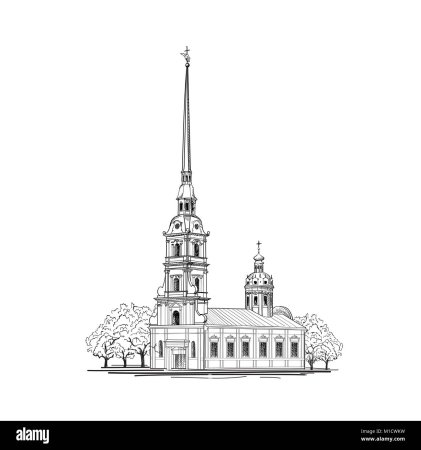 Петропавловский собор Санкт-Петербург рисунок