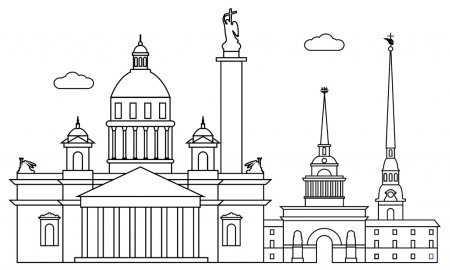 Архитектура Петербурга силуэт