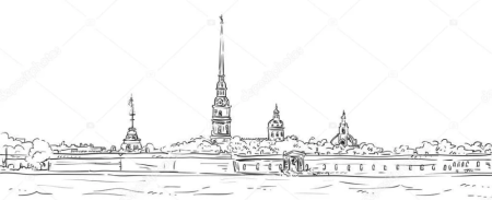 Очертания Петропавловской крепости