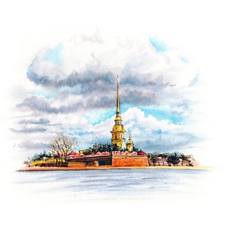Петропавловская крепость в Санкт-Петербурге рисунок