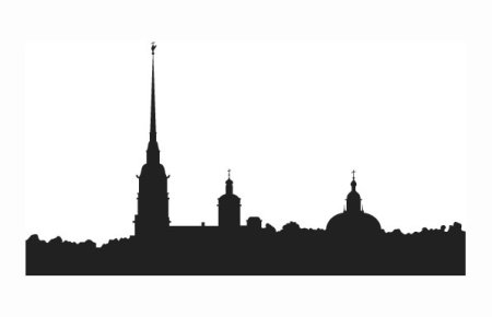 Петропавловская крепость силуэт вектор