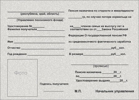 Пенсионное удостоверение открытка