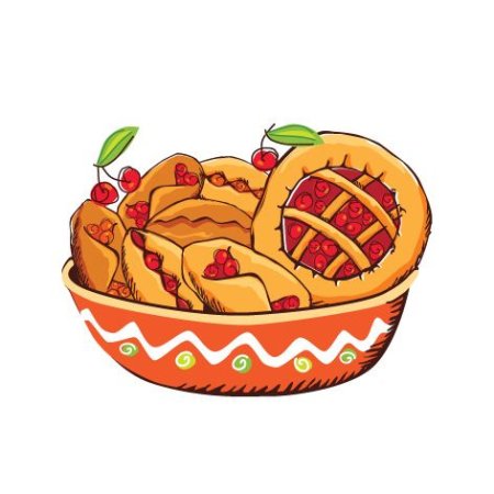 Корзина с пирожками рисунок