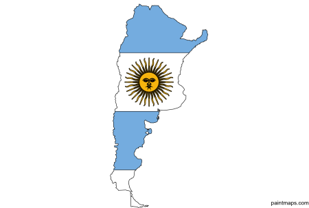 Флаг Argentina на карте