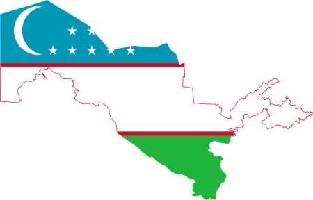 Узбекистан карта на карте флаг