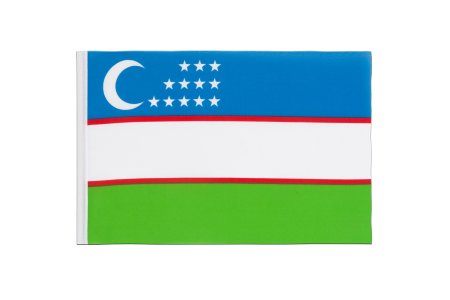 Флаг Узбекистана на белом фоне