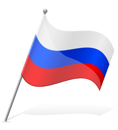 Флаг России на белом фоне