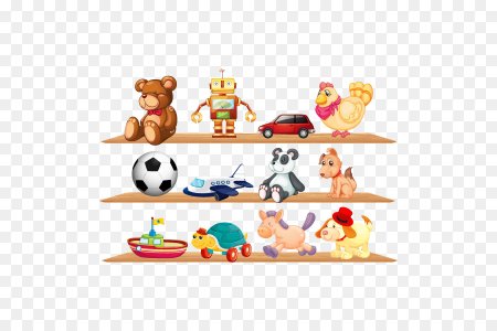 Игрушки в ряд иллюстрация