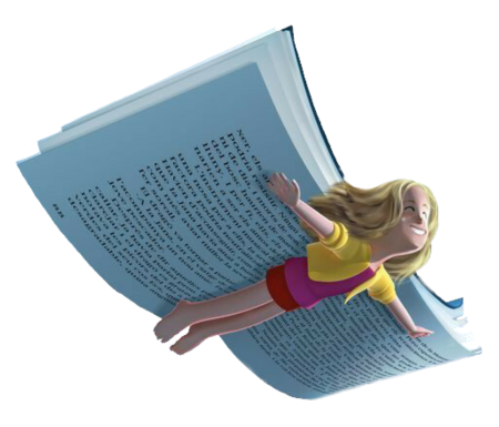 Летающие книги на прозрачном фоне