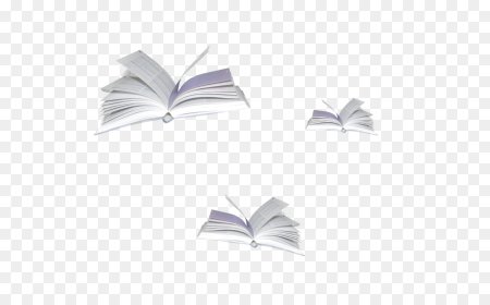 Летающие книги на прозрачном фоне