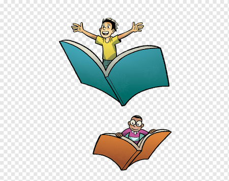 Летящие книги на прозрачном фоне