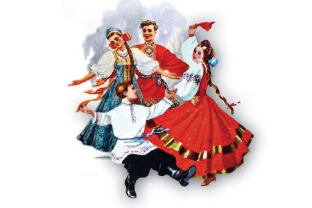 Национальные танцы на белом фоне