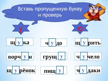 Карточки по русскому языку Чу-ЩУ