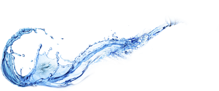 Струя воды на прозрачном фоне