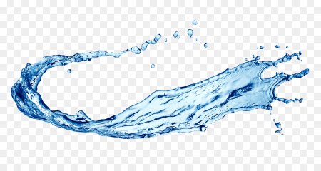 Струя воды на прозрачном фоне