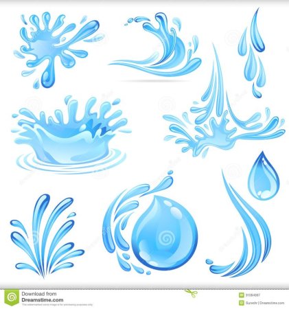 Брызги воды нарисованные