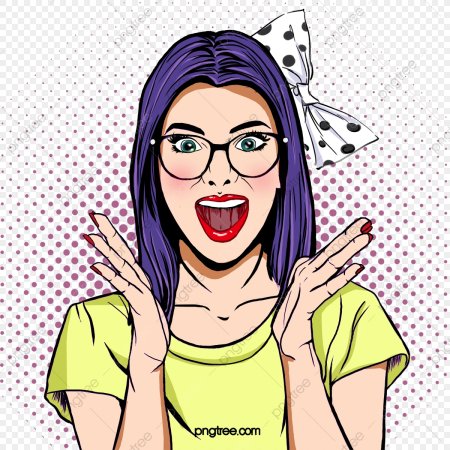 Рисунок удивленной девушки