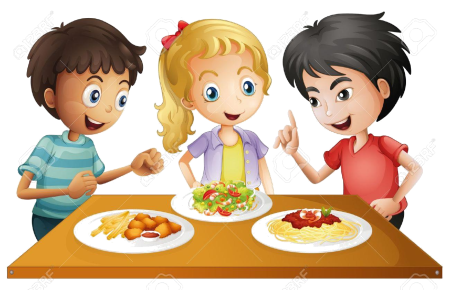 Мультяшные дети с едой