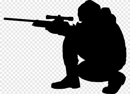 Силуэт солдата с оружием