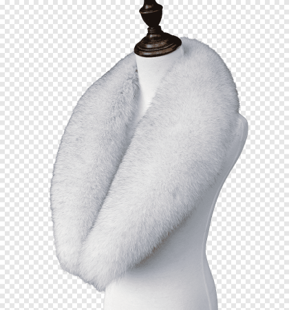 Белый меховой воротник
