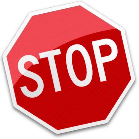 Знак stop на белом фоне