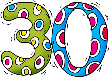Цифра 30 красивая