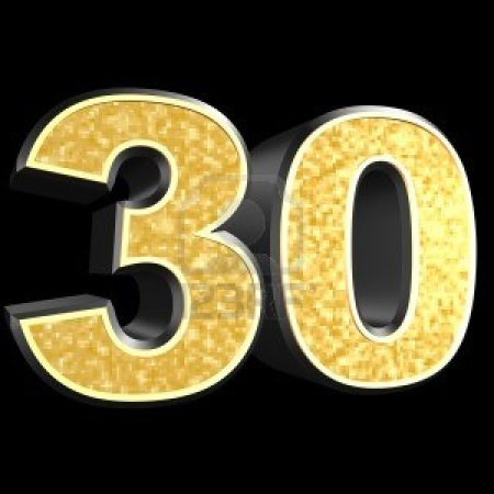 Цифра 30 на черном фоне