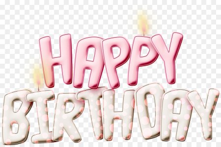 Надпись Happy Birthday на прозрачном фоне